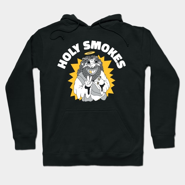 Holy Smokes Funny Jesus Gift Hoodie by CatRobot